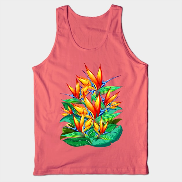 Bird of Paradise Flower Exotic Nature Tank Top by BluedarkArt